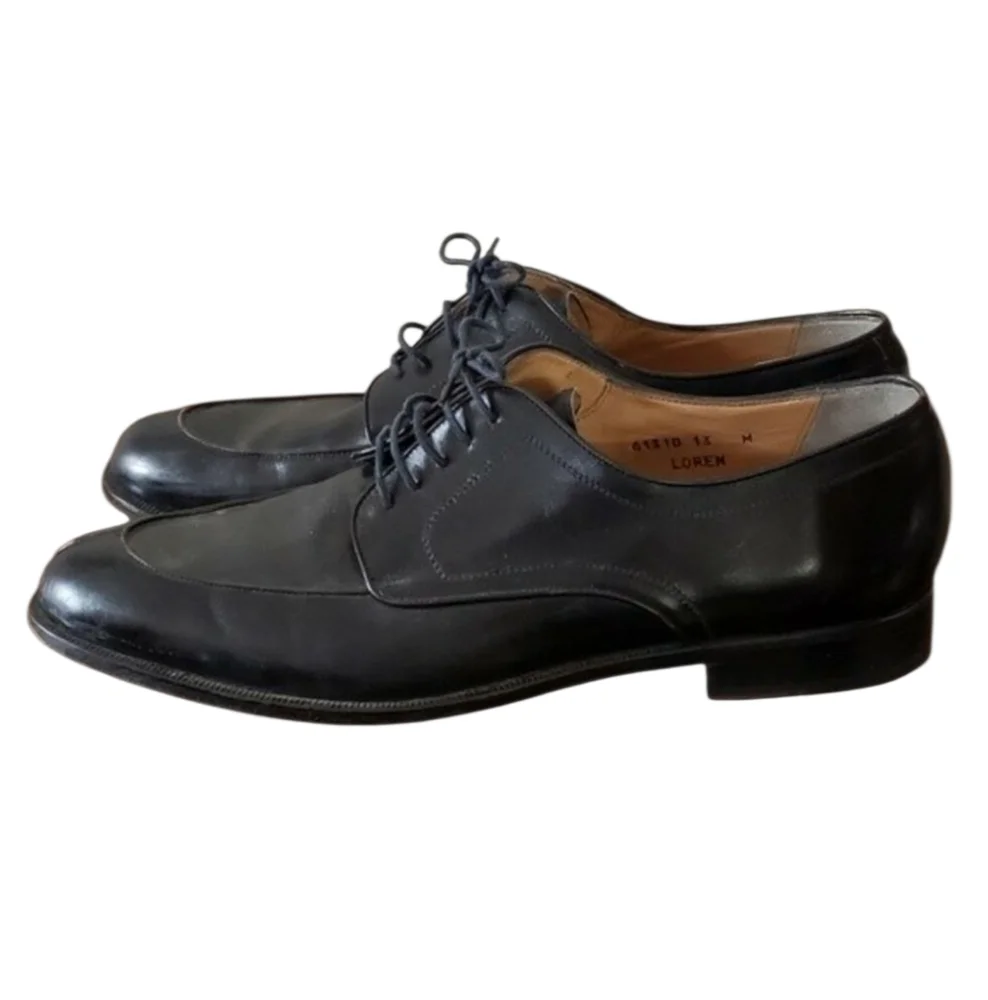 Bruno Magli  Loren Men's Black Leather Dress Shoes Made in Italy  Size 1…
